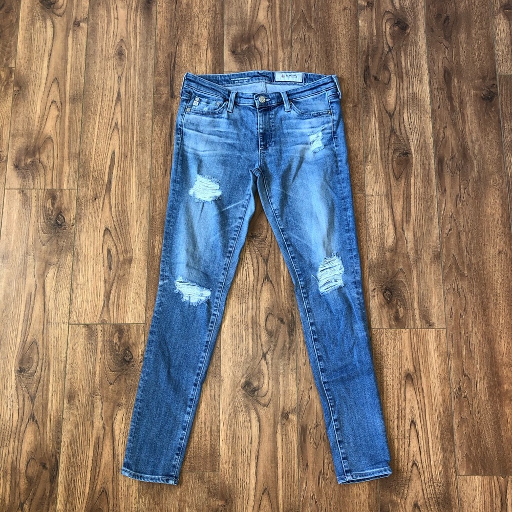 AG Adriano Goldschmied AG-ED denim distressed super skinny ankle legging size 27